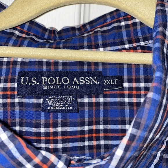 U.S. Polo Assn. Other - U.S. Polo Assn. Blue and Orange Casual Button Down‎ Shirt
